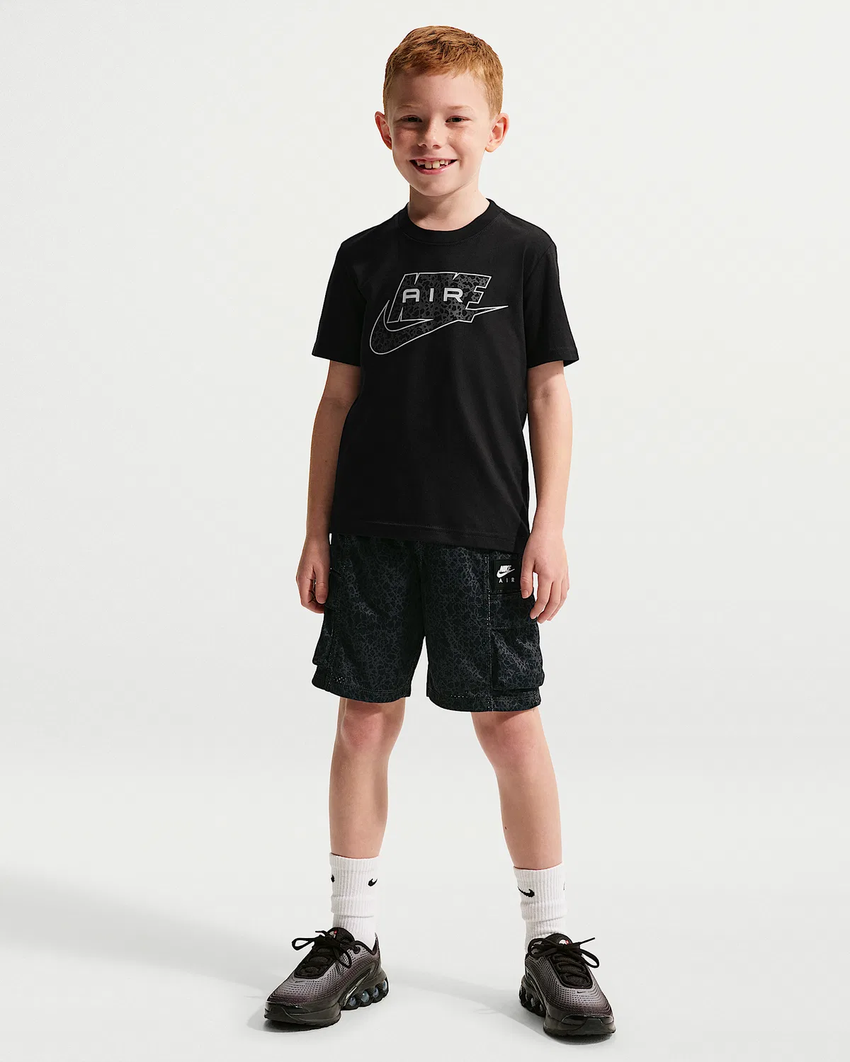 Детский набор Nike Dri-FIT 2-Piece Air Printed Cargo Shorts, Anthracite