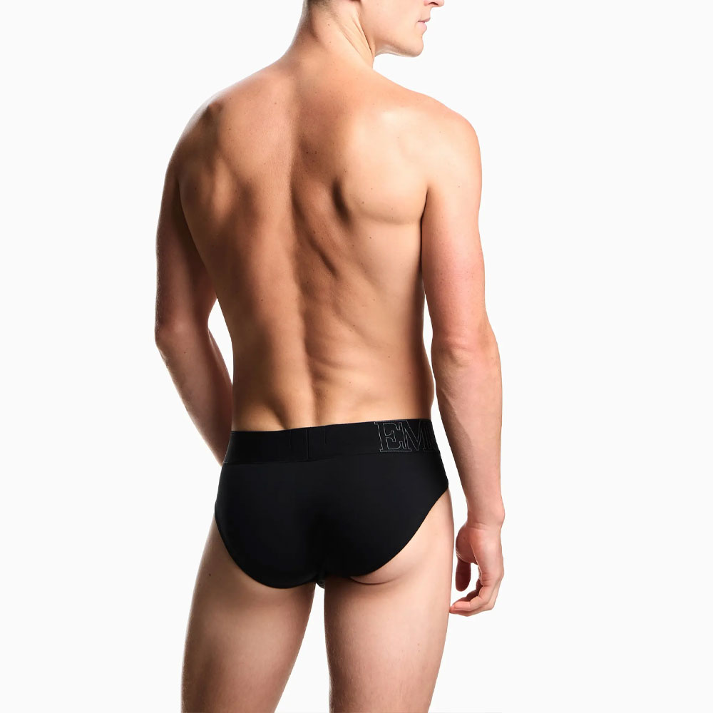 Трусы Asv Megalogo Organic jersey Briefs Emporio Armani, черный — фото 3