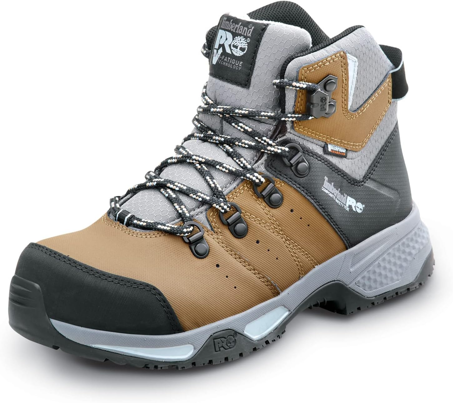 

Timberland PRO Switchback, мужские, с расширенным носком, EH, WP, противоскользящие рабочие кроссовки MaxTrax, Brown/Blue Pop