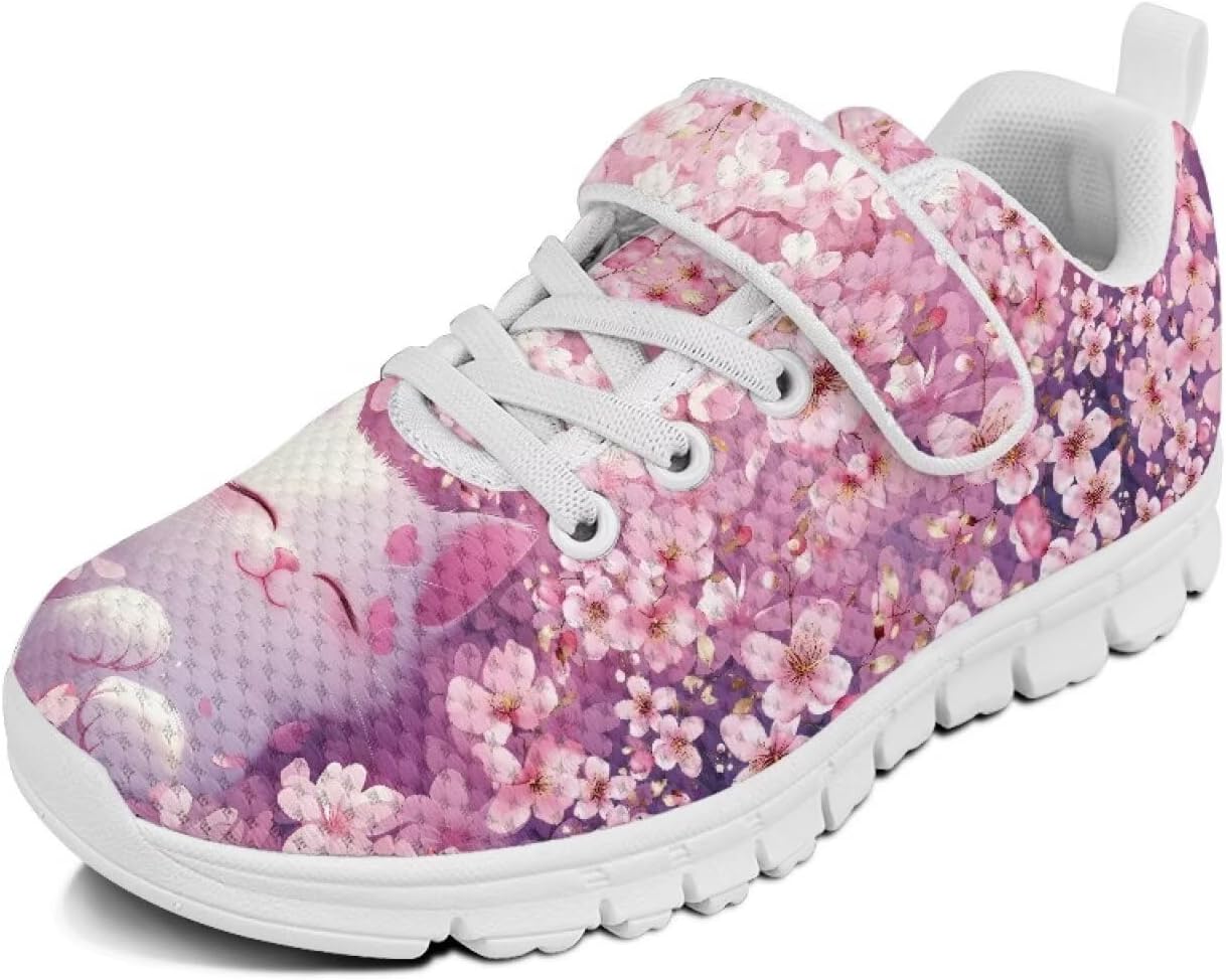 

Беговые кроссовки для мальчиков и девочек, слипоны, теннисные кроссовки для детей Cugasmaru, Cat Cherry Blossoms