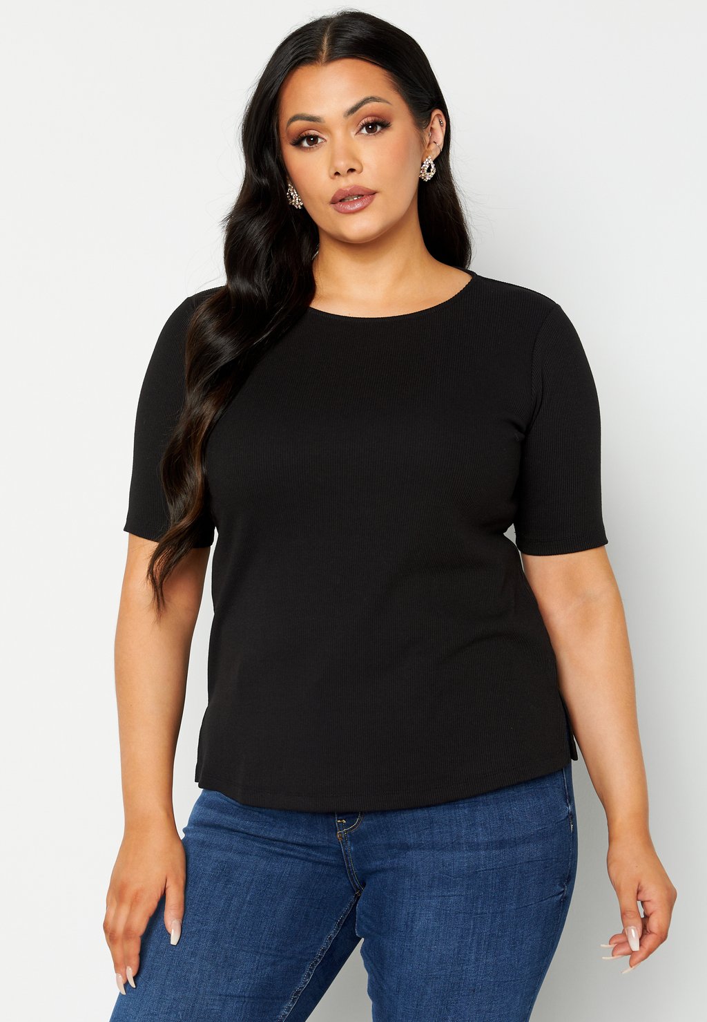 

Базовая футболка RIB JERSEY TOP Bubbleroom, черный