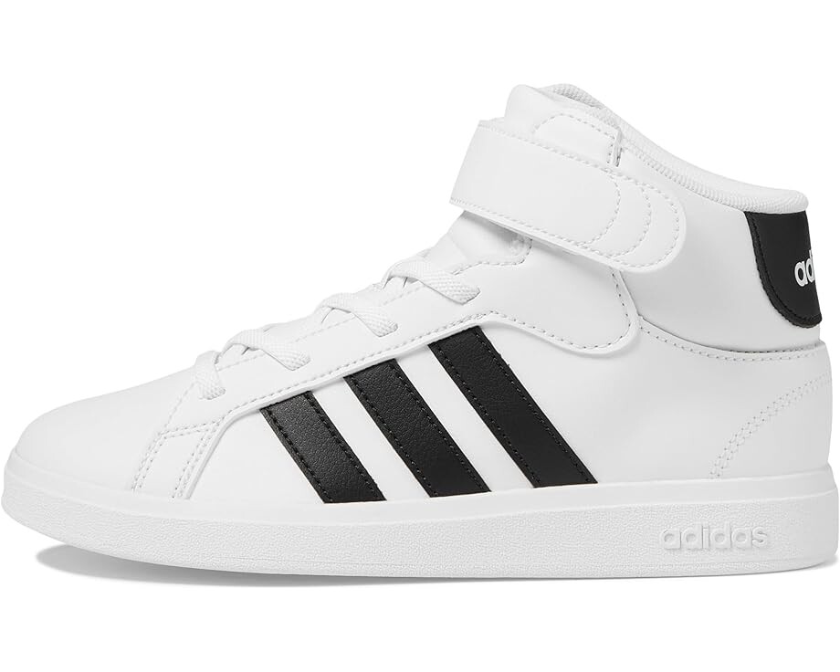 Кроссовки adidas Kids Grand Court Mid Shoes, цвет White/Black/White — фото 4