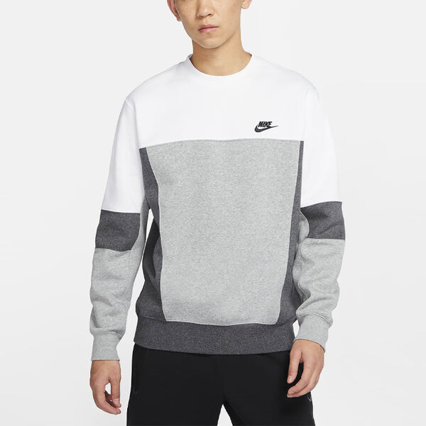 Толстовка Nike MENS Sportswear Splicing Crew-neck Sports White, белый — фото 3