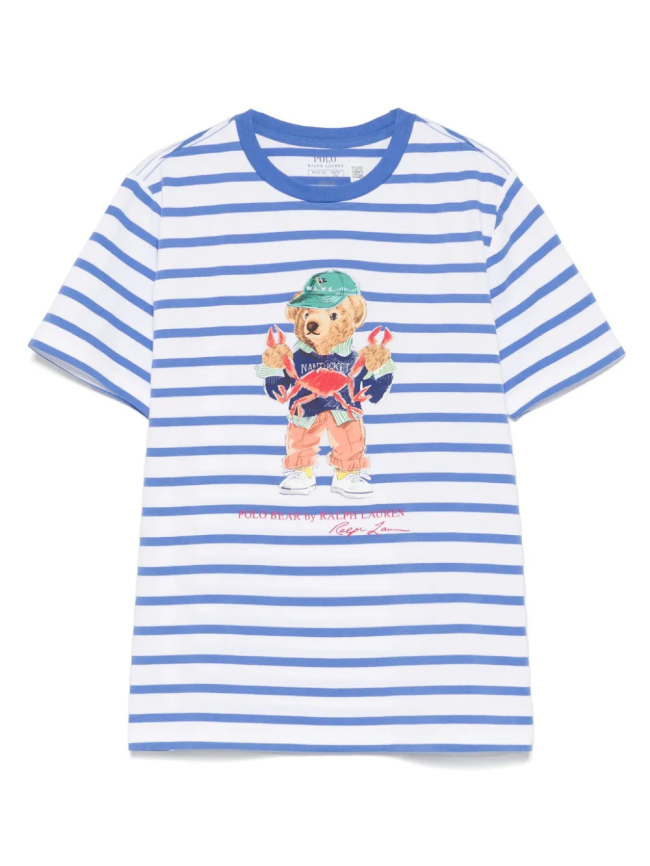 

POLO RALPH LAUREN KIDS Полосатая футболка Polo Bear, синий