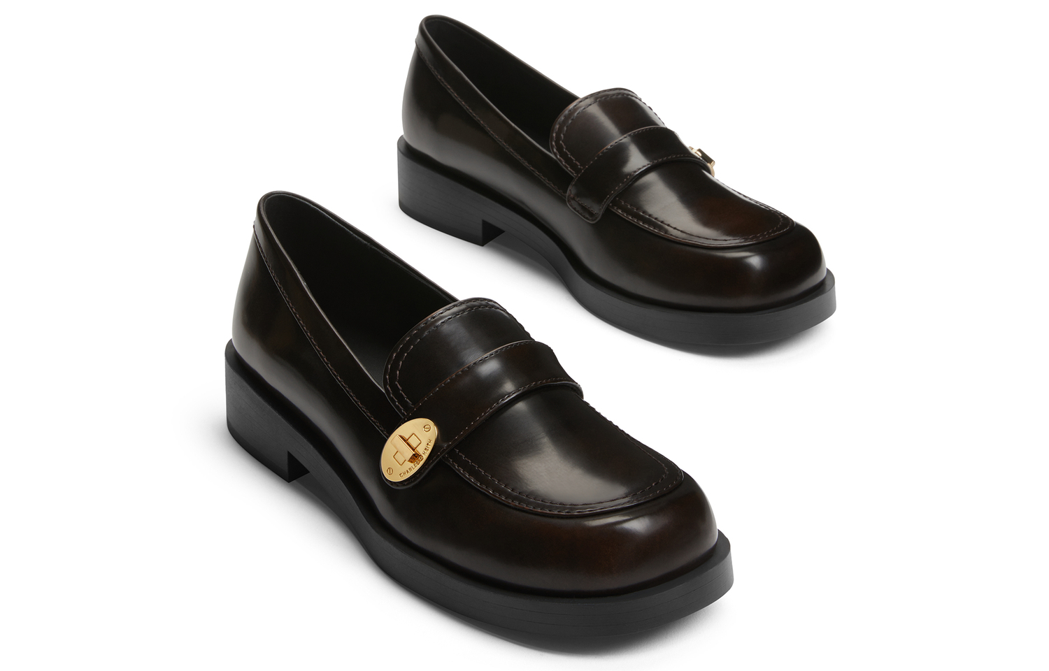 Лоферы на массивном каблуке женские CHARLES&KEITH, меловой белый — фото 3