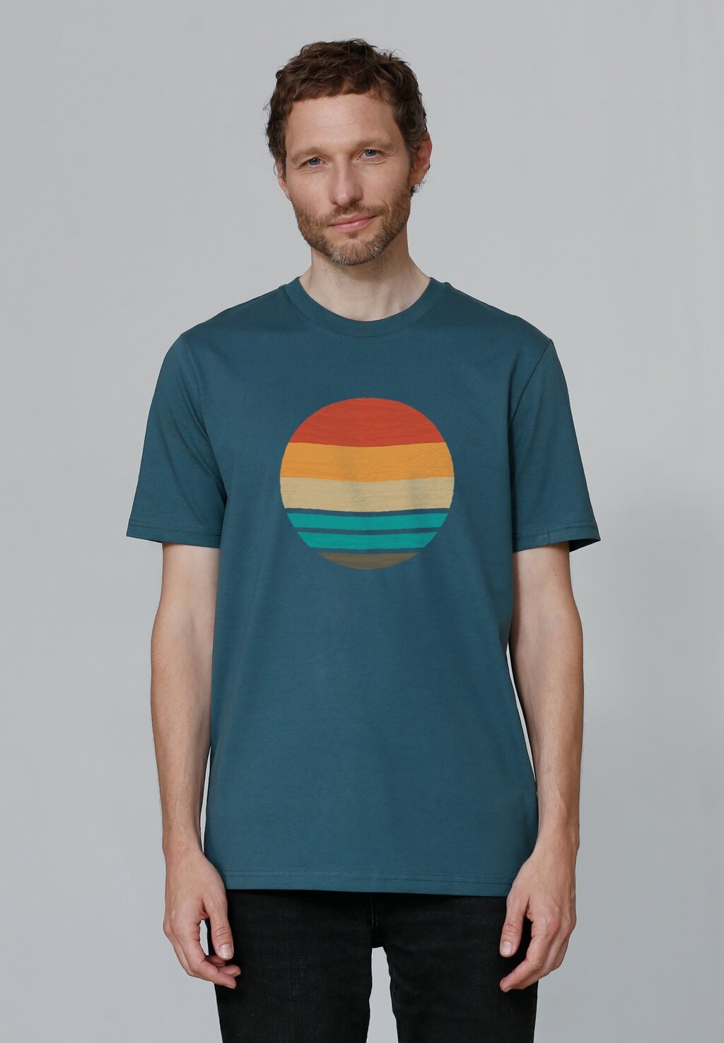 

Футболка с принтом RETRO SUNSET OCEAN watapparel, бирюзовый