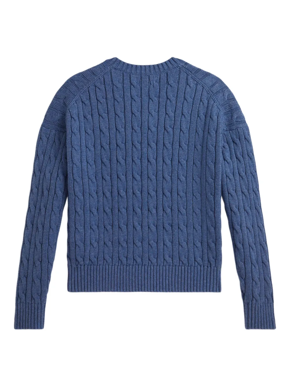 Свитер фактурной вязки с V-образным вырезом Polo Ralph Lauren Kids, синий — фото 2