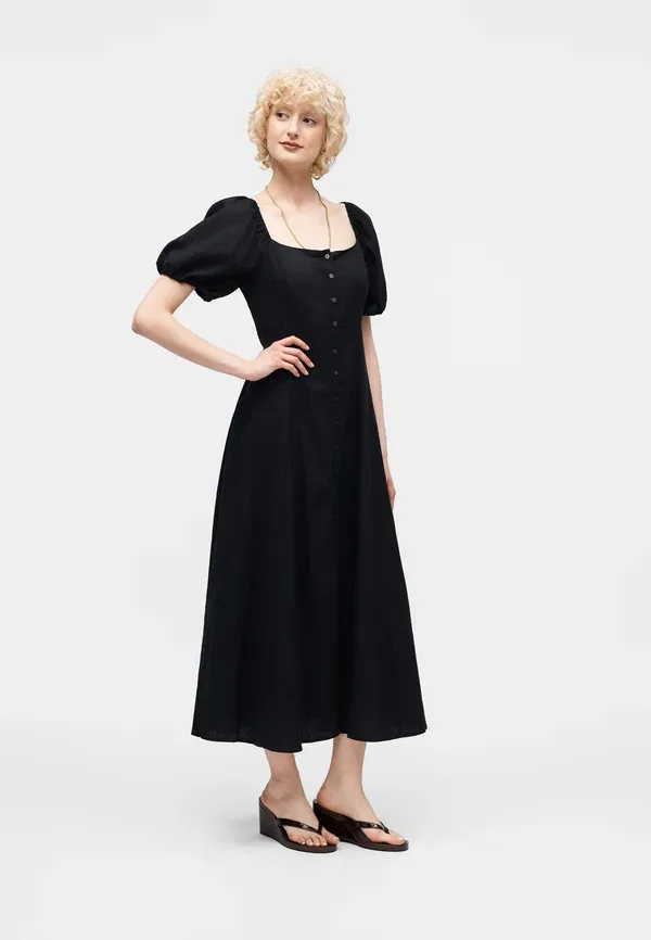 Платье-рубашка Gap, Button Front Day Dress, истинный черный — фото 2