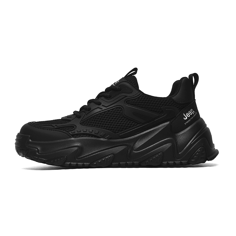 

Black Warrior, уличные скейтерские спортивные повседневные кроссовки на мягкой подошве, удобные универсальные низкие массивные кроссовки мужские Jeep, черный