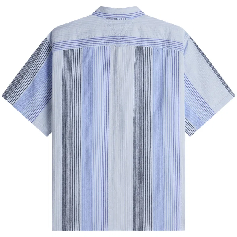 Рубашка мужская в светло-серо-голубую полоску C3Q Lapel Moderate Tommy Hilfiger, Light Blue Gray Stripes C3Q — фото 3