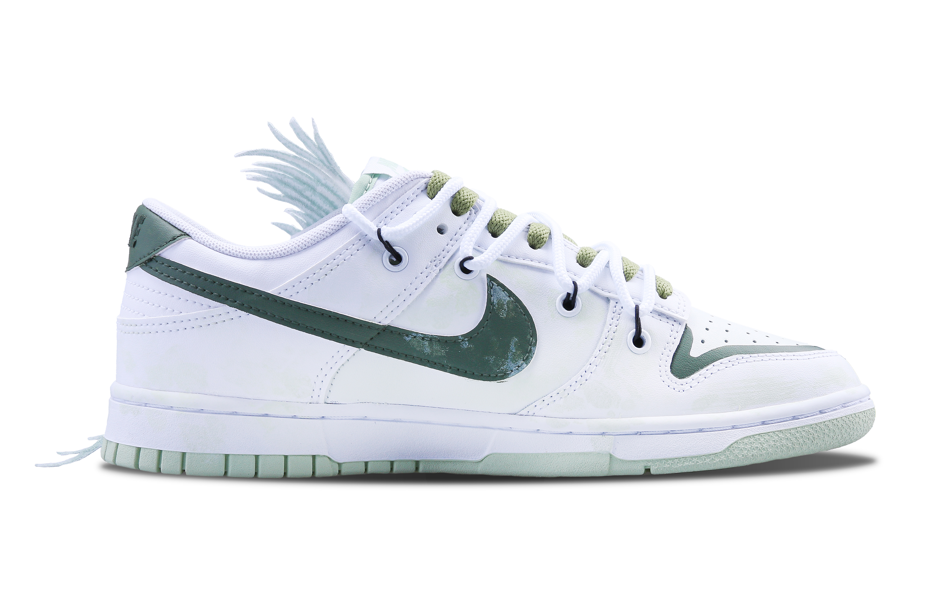 

Кроссовки Nike Dunk Skateboarding Shoes Men Low-top White, светло-зеленый