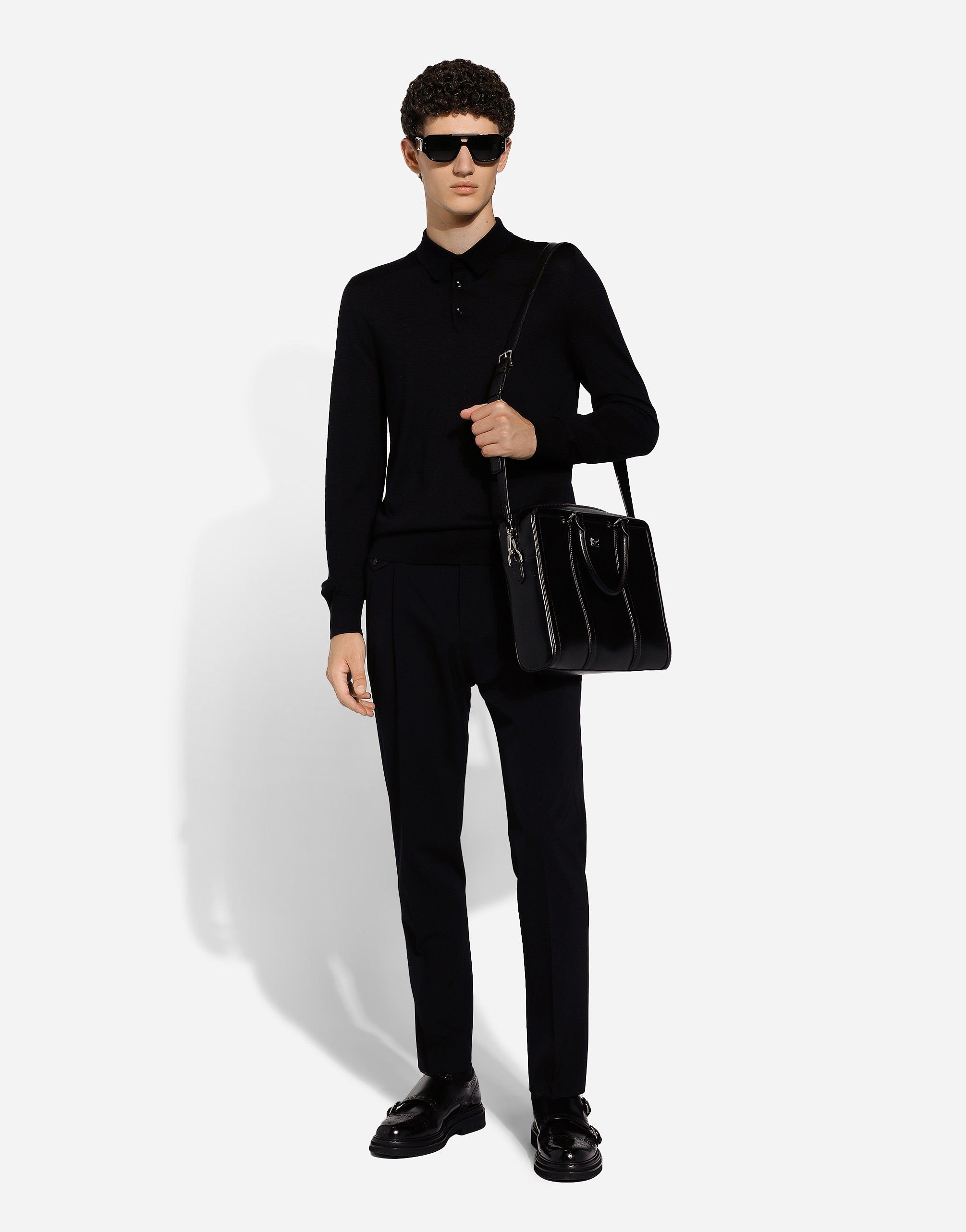 Портфель из телячьей кожи Dolce & Gabbana, черный — фото 2