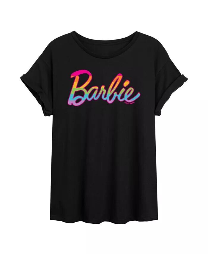 

Модная футболка большого размера с радужным рисунком для юниоров Hybrid Apparel Barbie GOOD VIBES LLC, черный