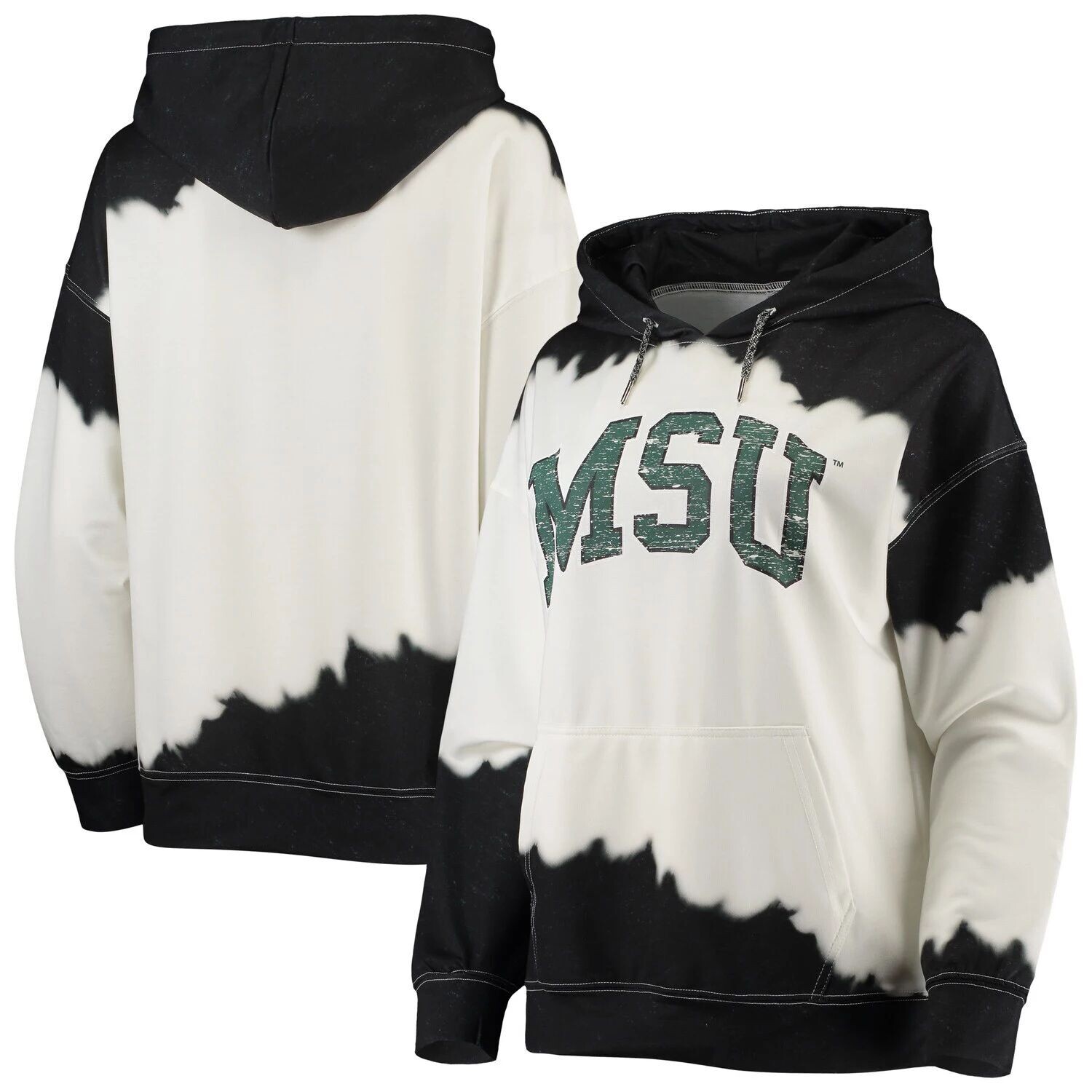 

Женский пуловер с капюшоном Gameday Couture белого/черного цвета Michigan State Spartans For the Fun, окрашенный двойным погружением, Черный, Женский пуловер с капюшоном Gameday Couture белого/черного цвета Michigan State Spartans For the Fun, окрашенный 