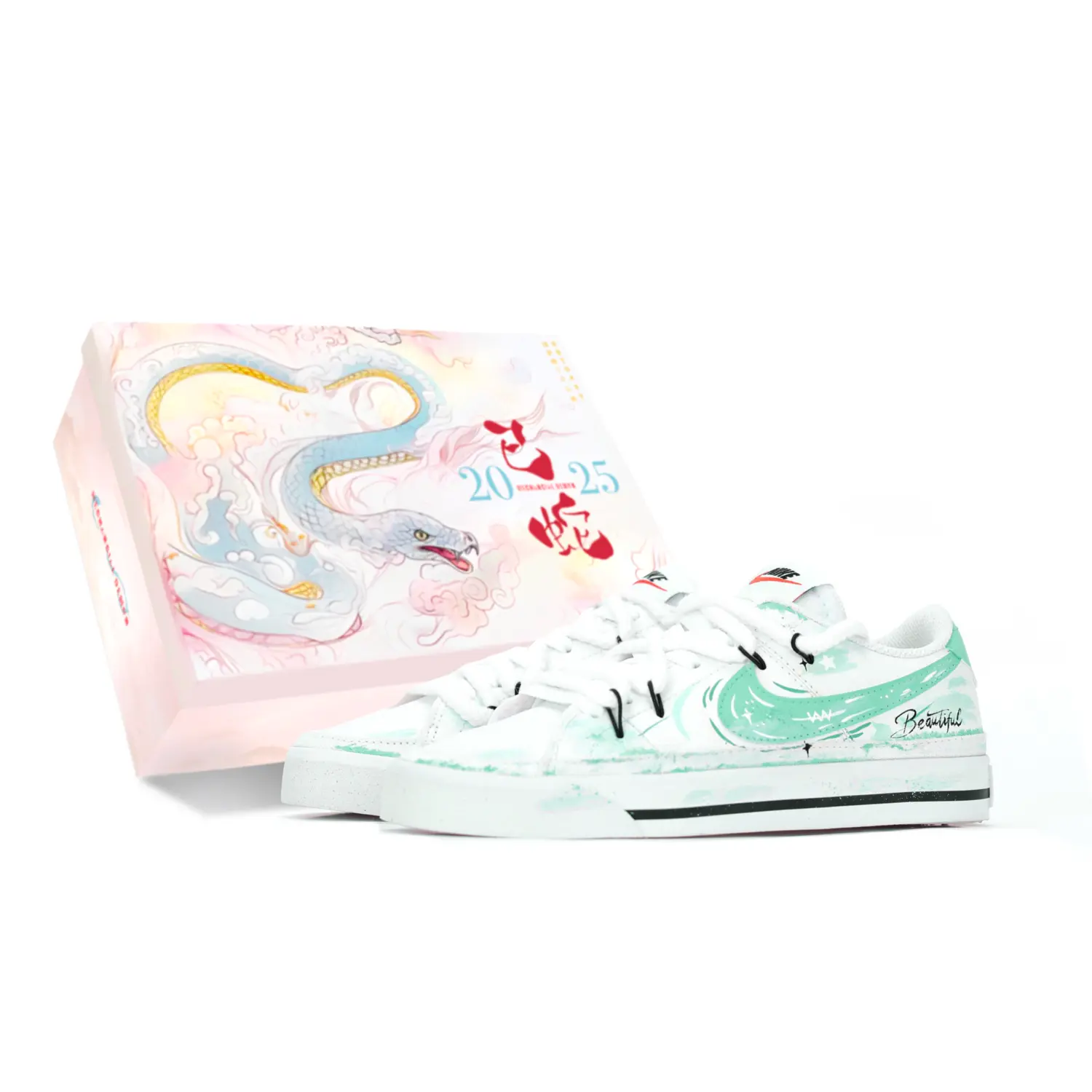 

Court Legacy Mechanical Spirit, Aurora Catcher устойчивые к истиранию низкие кроссовки для скейтбординга мужские white green Nike, Teal