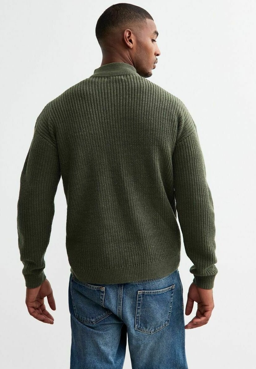 

Джемпер RELAXED QUARTER ZIP TEXTURED New Look, хаки