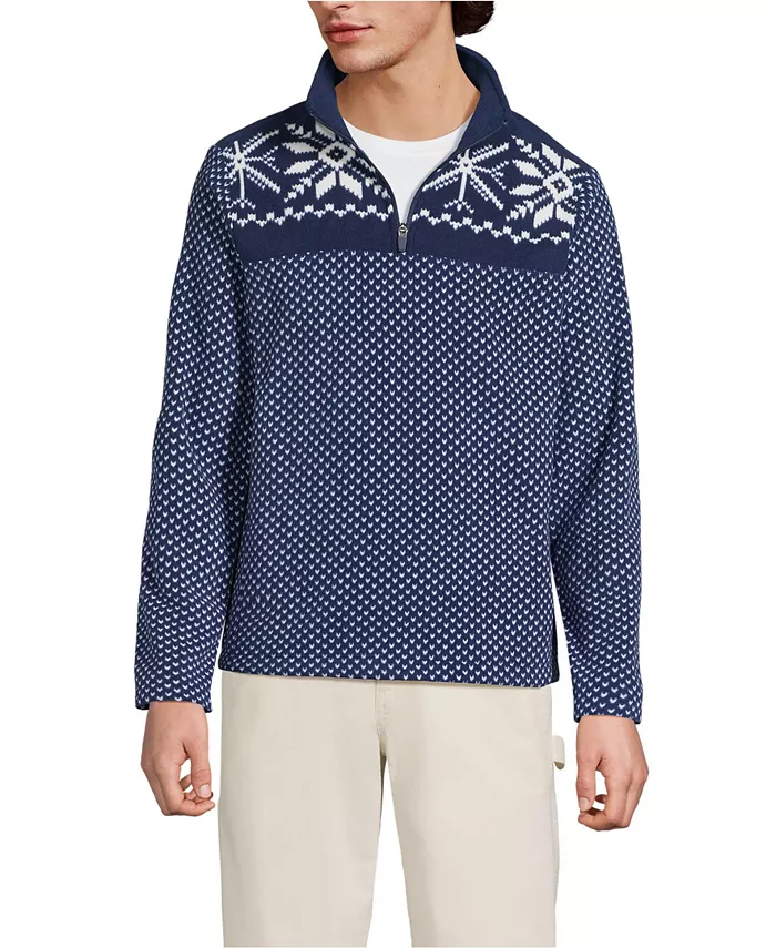 

Мужская флисовая толстовка с принтом Anyweather на молнии до середины груди Lands' End