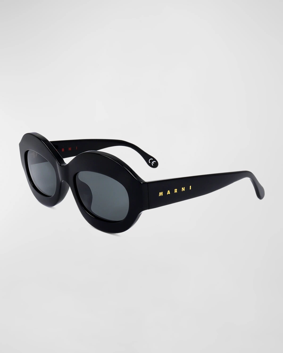 

Овальные солнцезащитные очки из ацетата с логотипом Marni, цвет Black