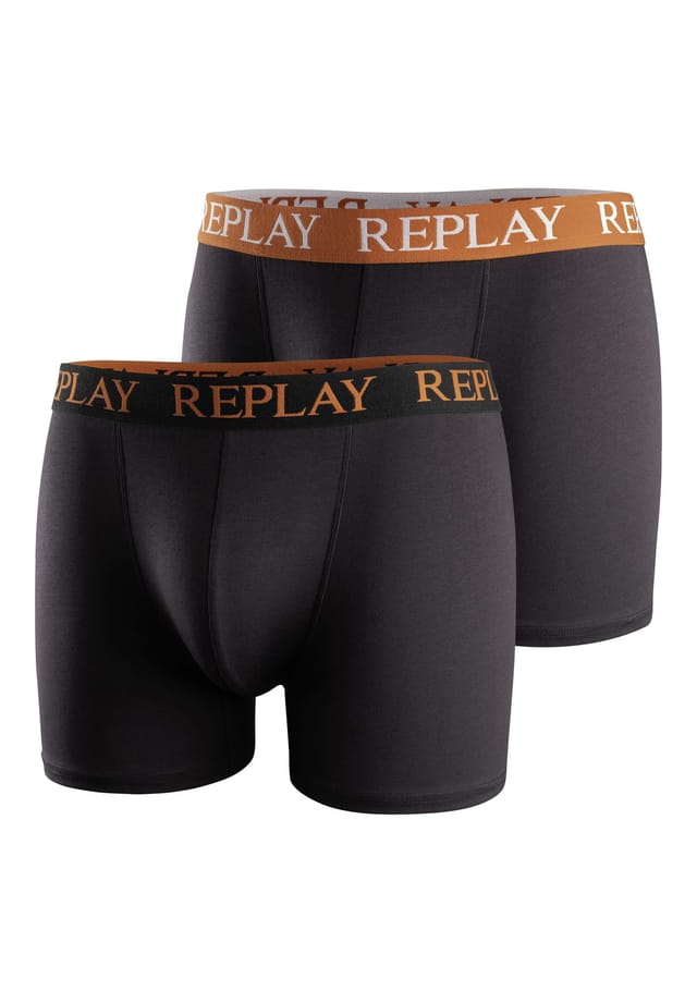 

Боксеры 2 пары - трусы из хлопка стрейч Replay, мультиколор