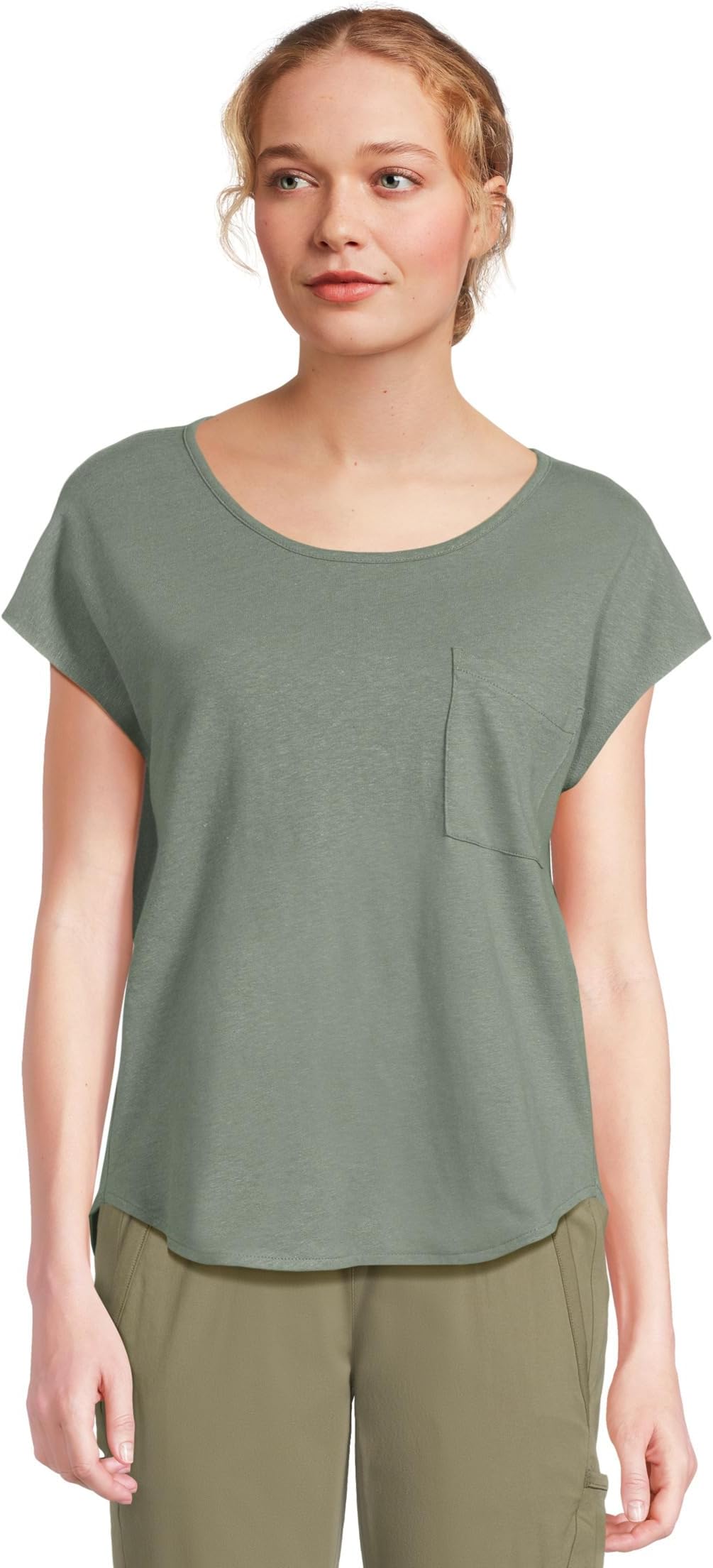 

Футболка L.L.Bean Cotton Linen Tee Scoop Neck, цвет Sea Green