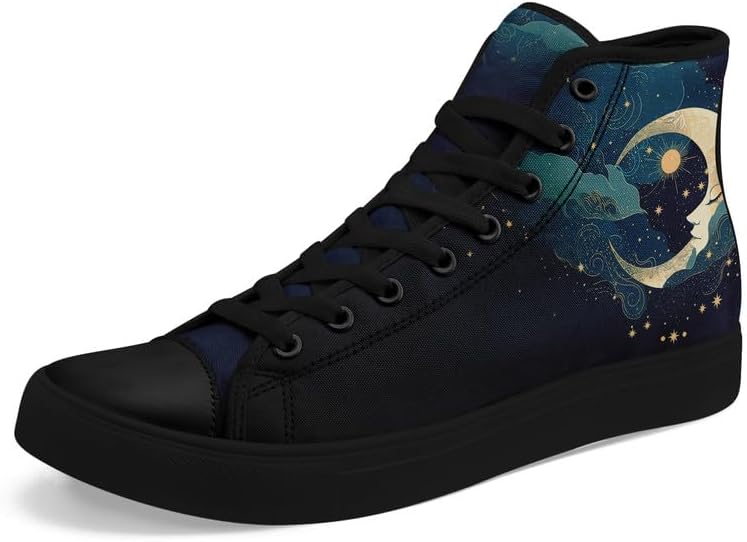 

Кеды на высокой подошве Sun Moon Star из холщовой ткани для женщин и мужчин, черные и белые модные туфли, шнуровка, стильные, унисекс, для прогулок и повседневного ношения Awsole