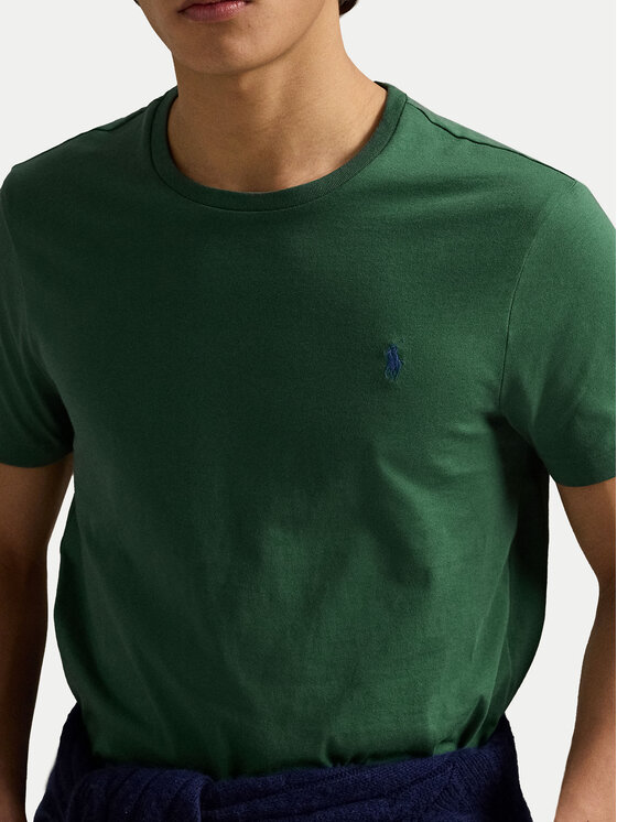Футболка облегающего кроя на заказ 710671438425 Polo Ralph Lauren, зеленый — фото 4