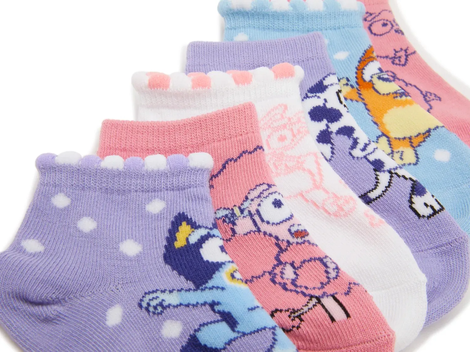 Детские носки Bluey Bluey Scalloped Ankle Sock - 6 шт. в упаковке, разноцветные — фото 2