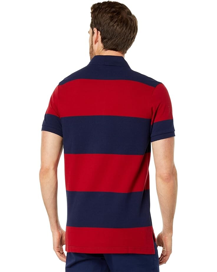 

Рубашка U.S. POLO ASSN. Slim Fit Yarn-Dye Stripe Pique Knit Shirt, цвет Rythmic Red