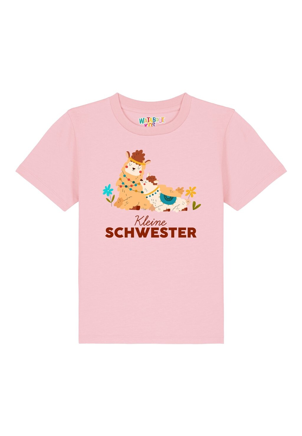 

Футболка с принтом LAMA KLEINE SCHWESTER watapparel, светло-розовый