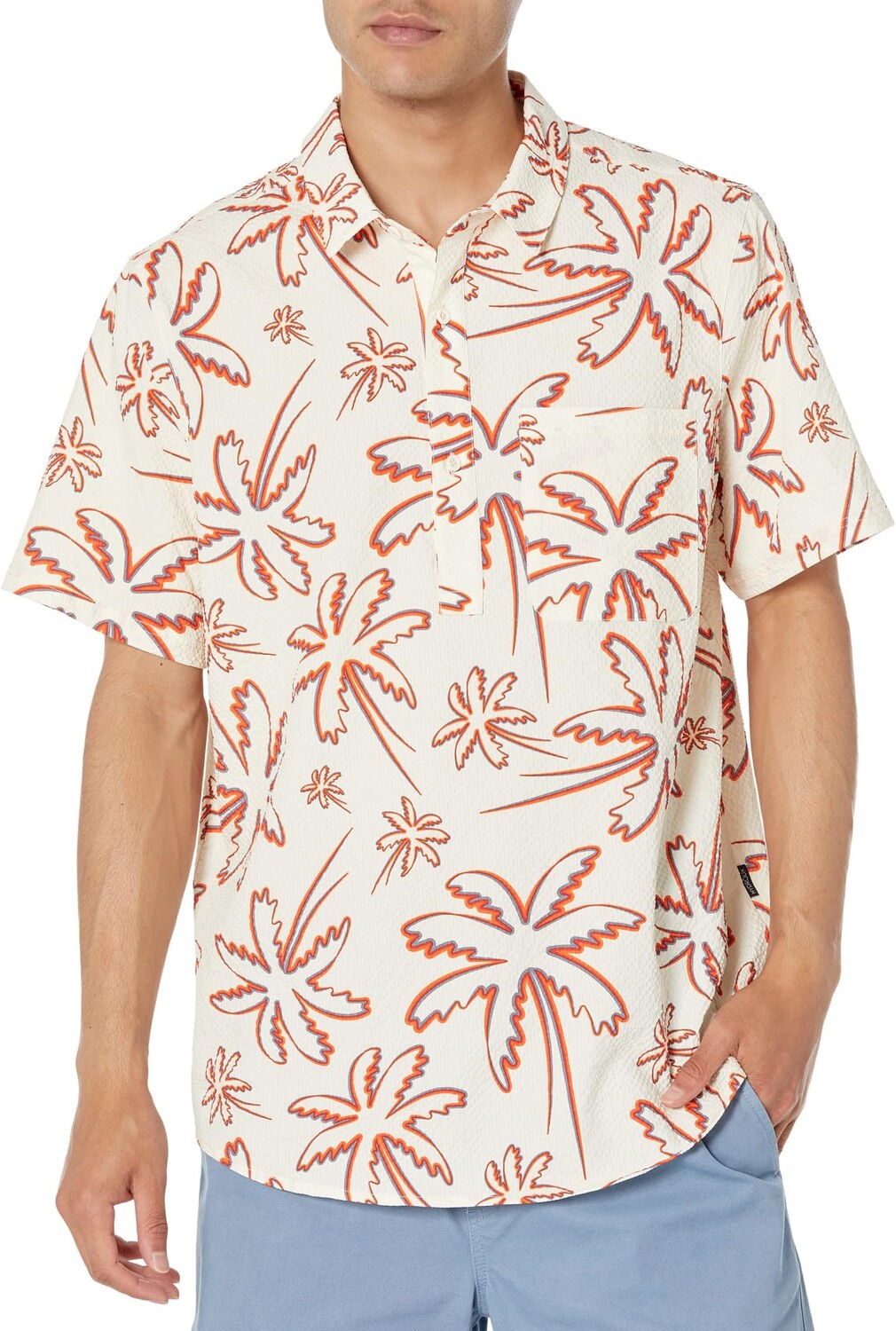 

Рубашка Oakley Deco Palms Short Sleeve Woven, цвет Three Lines Palms Arctic