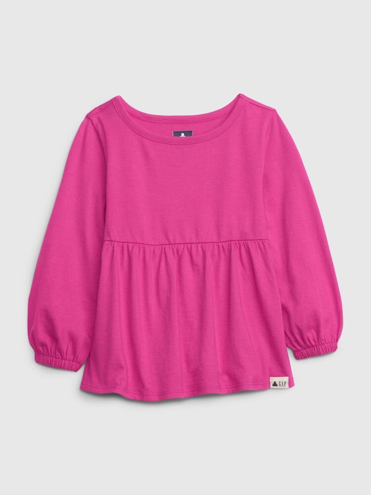 

Футболка с баской из органического хлопка Gap, розовый