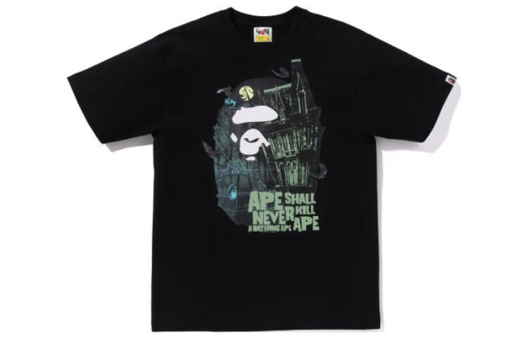 

Футболка BAPE Halloween Bape Mansion Ape Head A Bathing Ape, черный