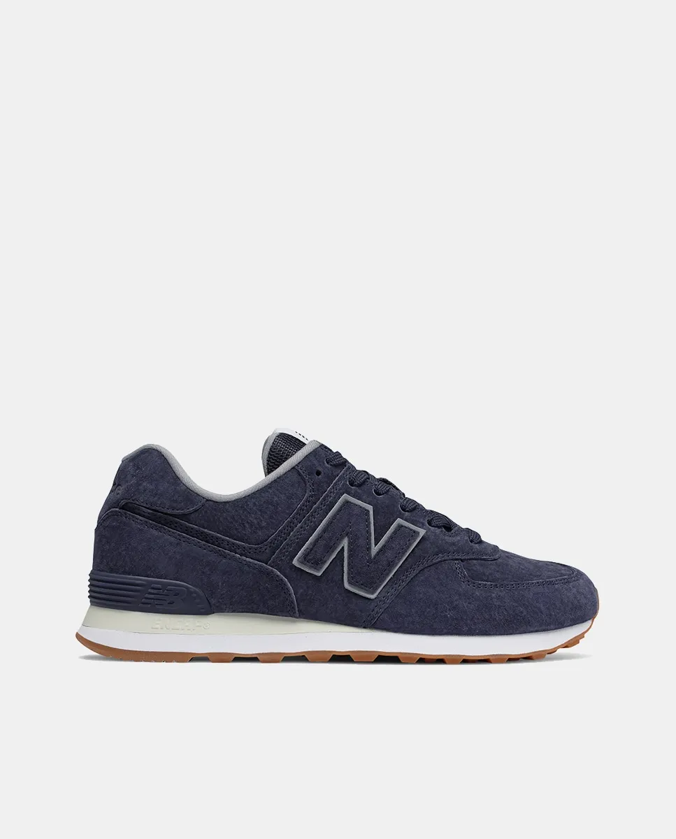 

Повседневные кожаные кроссовки 574 New Balance, темно-синий