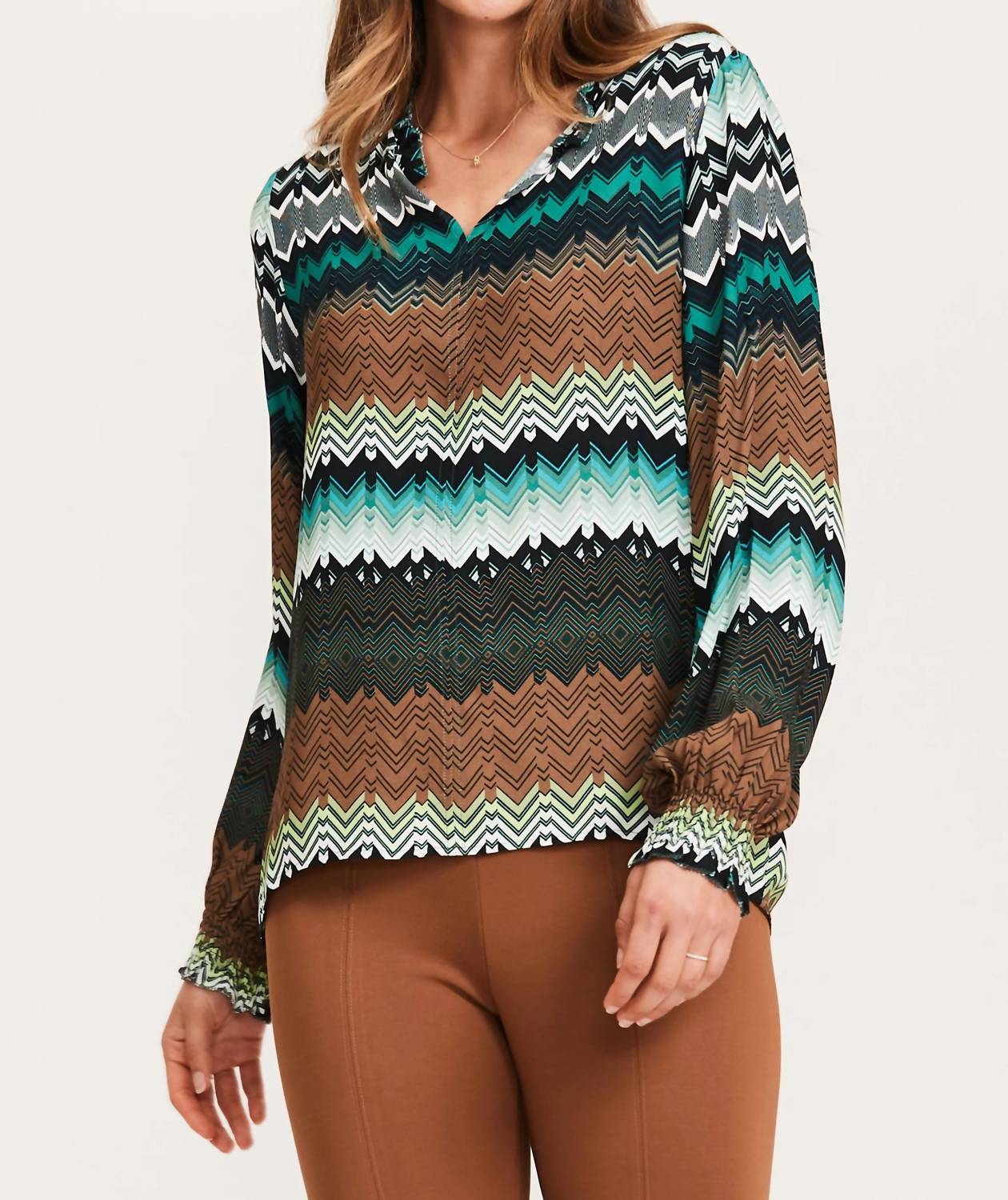 

Блуза Alicia Crepe Chevron в цвете Multi Tyler Boe