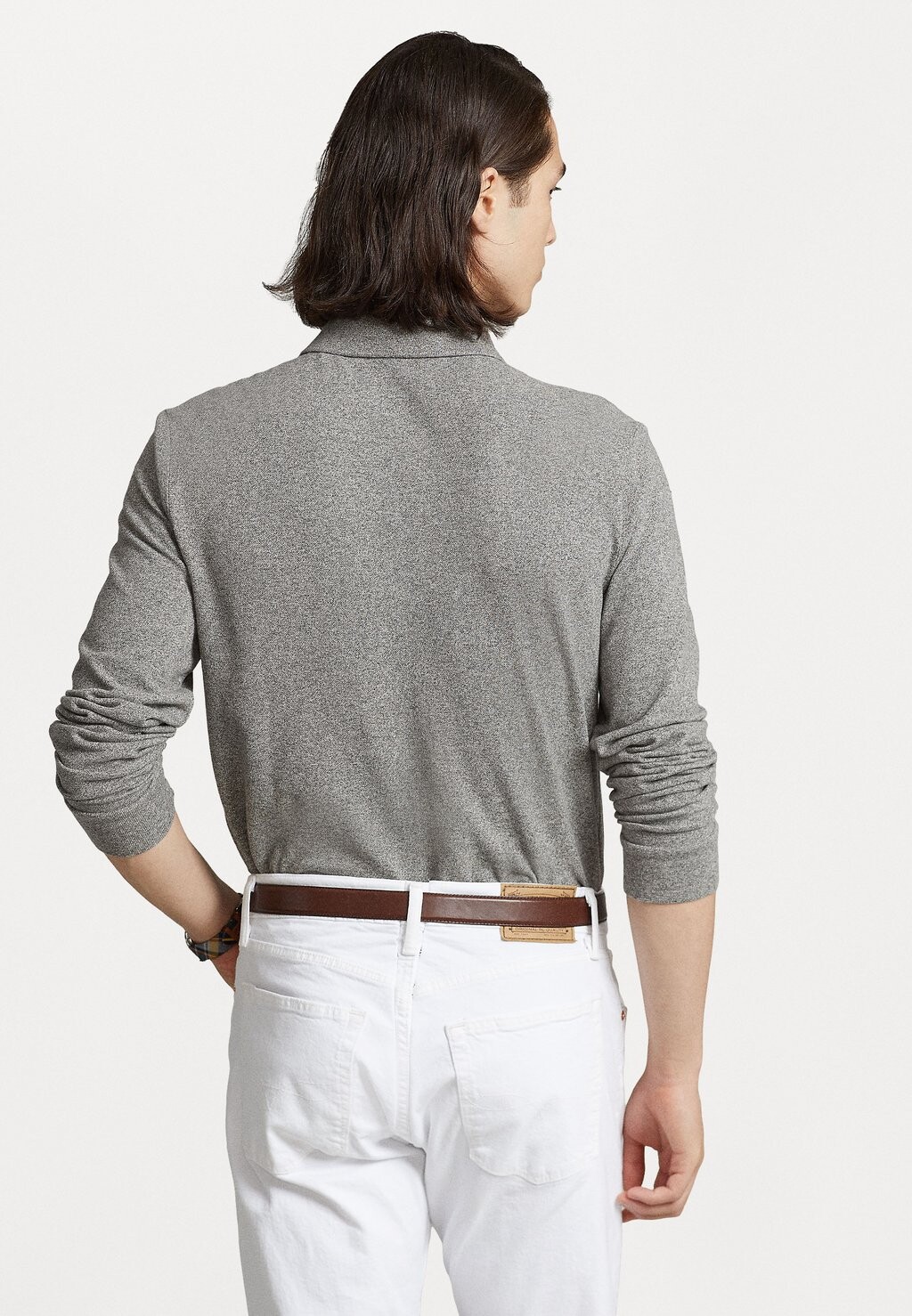 Рубашка поло Slim Long Sleeve Polo Ralph Lauren, цвет canterbury heather — фото 3