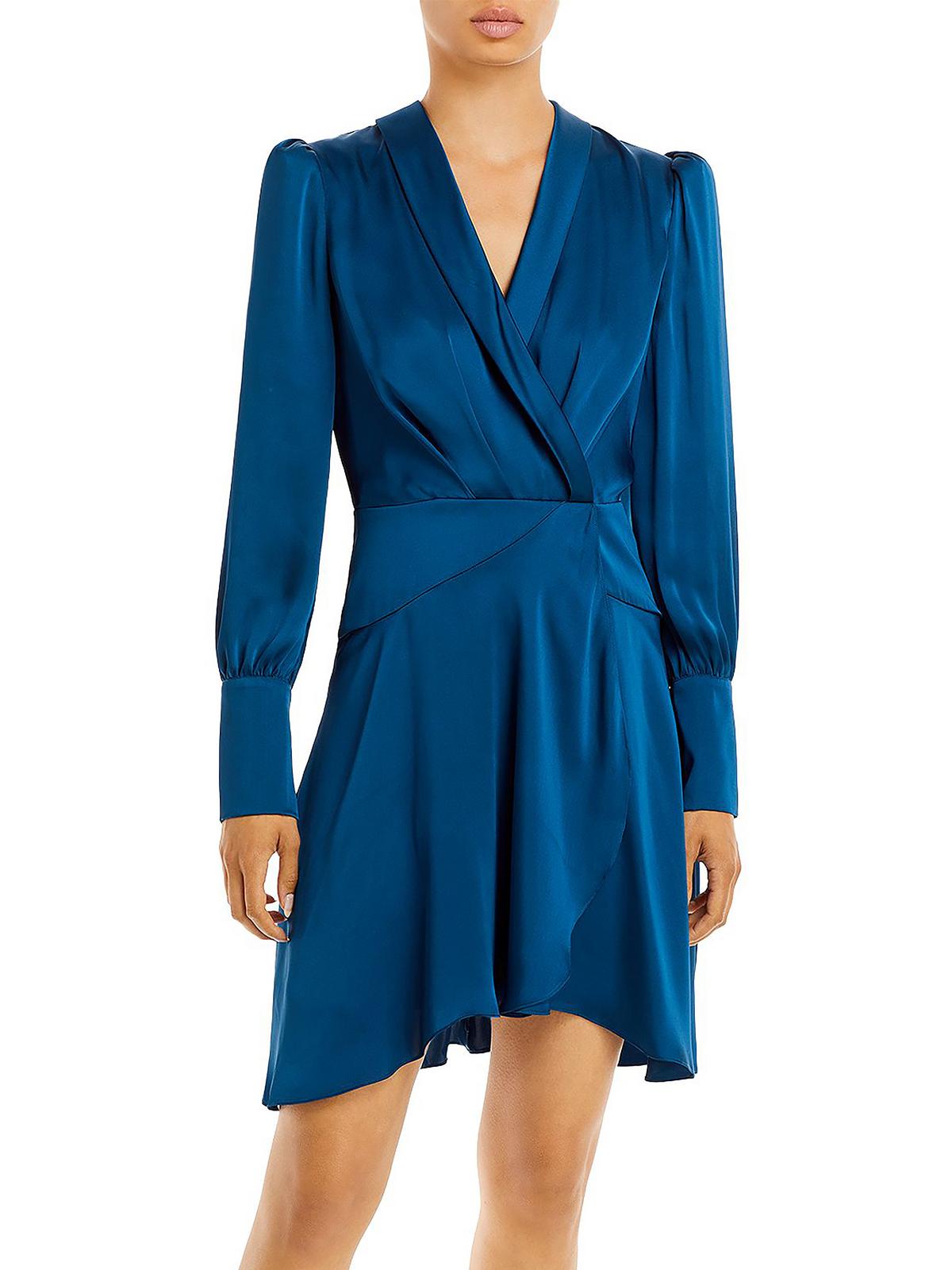 

Женское коктейльное и вечернее мини-платье с имитацией запаха BCBGMAXAZRIA