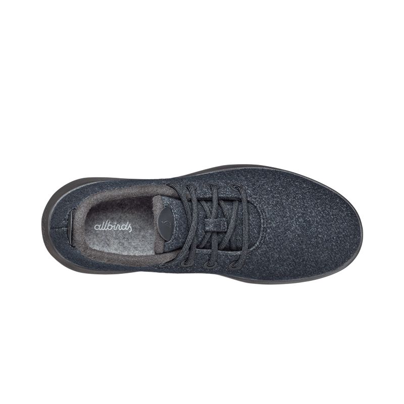 Водоотталкивающие кроссовки Wool Runner Mizzles с противоскользящей подошвой устойчивые к истиранию низкие повседневные кроссовки для мужские Allbirds, черный — фото 4