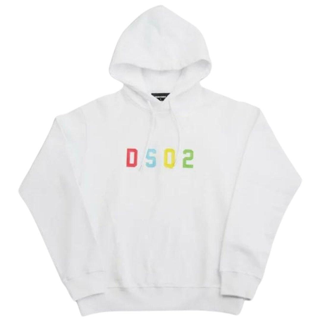 

Dsquared2 Белая толстовка с разноцветным логотипом DSQ2 Dsquared2, белый
