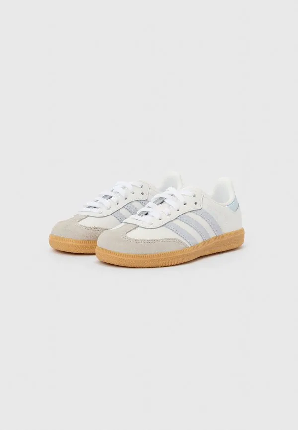 Коричневые кроссовки унисекс «самба» Adidas Originals, White/Crystal Sky/Clear Granite — фото 2