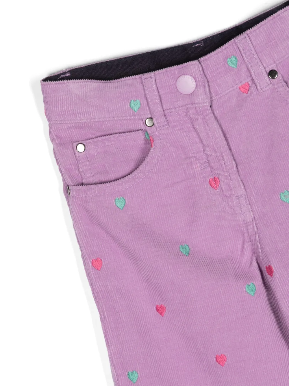 Вельветовые брюки с вышивкой Stella McCartney Kids, фиолетовый — фото 3