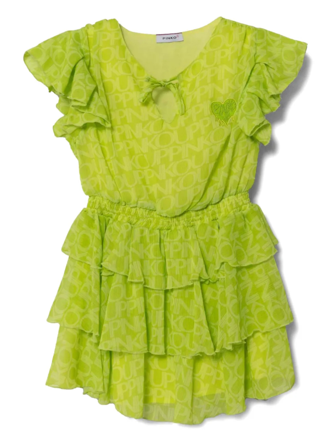 

Платье Pinko Kids с оборками, зеленый