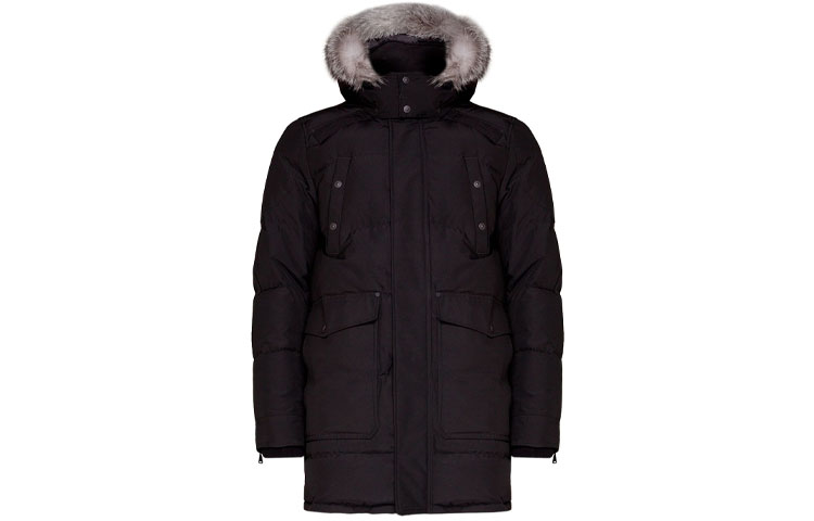 

Moose Knuckles Куртка с меховым капюшоном, Black