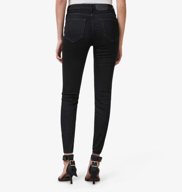 Джинсы Miller Sizeme Skinny Leg High Tail из органического хлопка и эластичного денима Allsaints, черный — фото 4