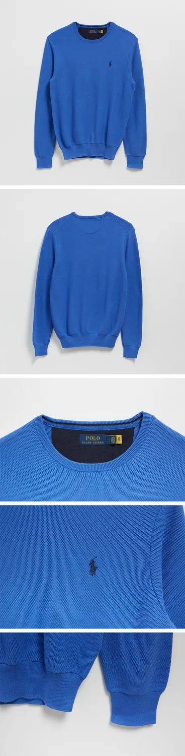 Женский синий хлопковый свитшот с длинным рукавом от Polo Ralph Lauren — фото 3
