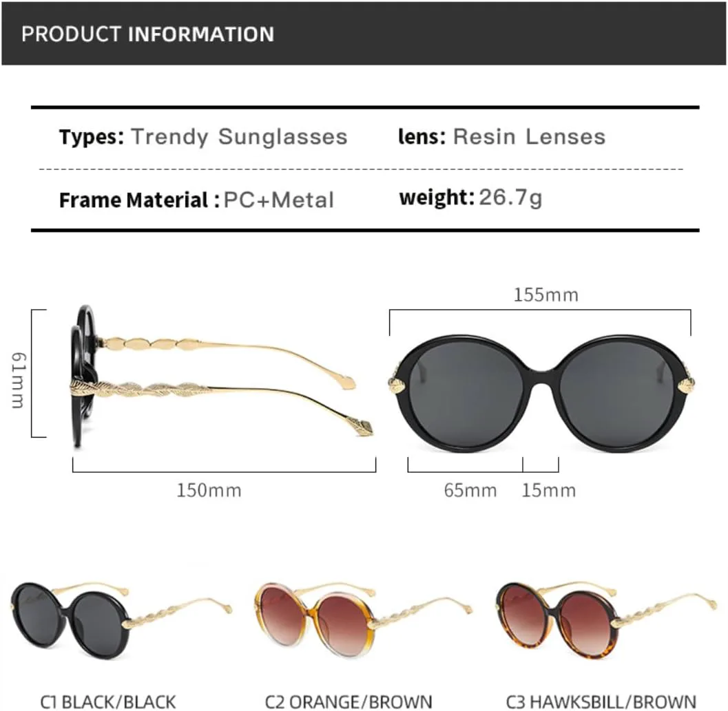 

Женские солнцезащитные очки класса люкс, модные, в металлической оправе, круглой формы, для путешествий, с защитой от УФ-излучения UV400 TVTBBVV, Gold Green Gray