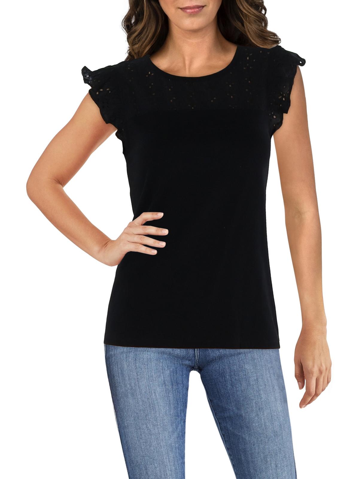 

Женский вышитый пуловер с круглым вырезом Anne Klein, цвет anne black