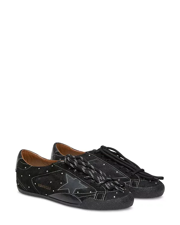 Кроссовки из замши с кристаллами "Настоящая звезда" Golden Goose, Black — фото 4