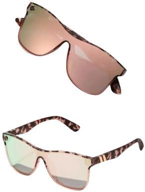 

Женские розовые солнцезащитные очки большого размера — градиентное светоотражающее покрытие, металлические акценты, ремешок для защиты от потери, футляр и салфетка для протирки Generic, Multicolor1