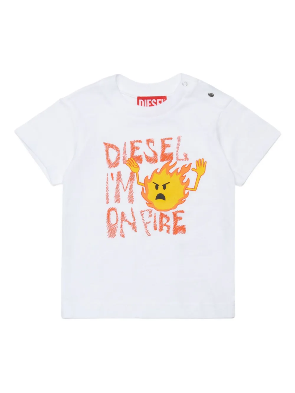 

Футболка с графичным принтом Diesel Kids, белый