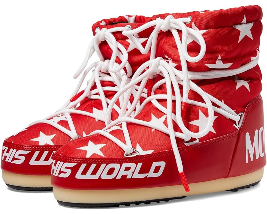 

Ботинки MOON BOOT Light Low Stars, цвет Red/White